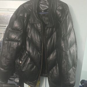 Black Leather Bomber Jacket